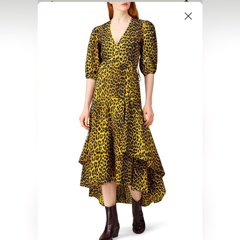 Wrap yourself in cheetah printed style in this cool chic maxi dress by Ganni